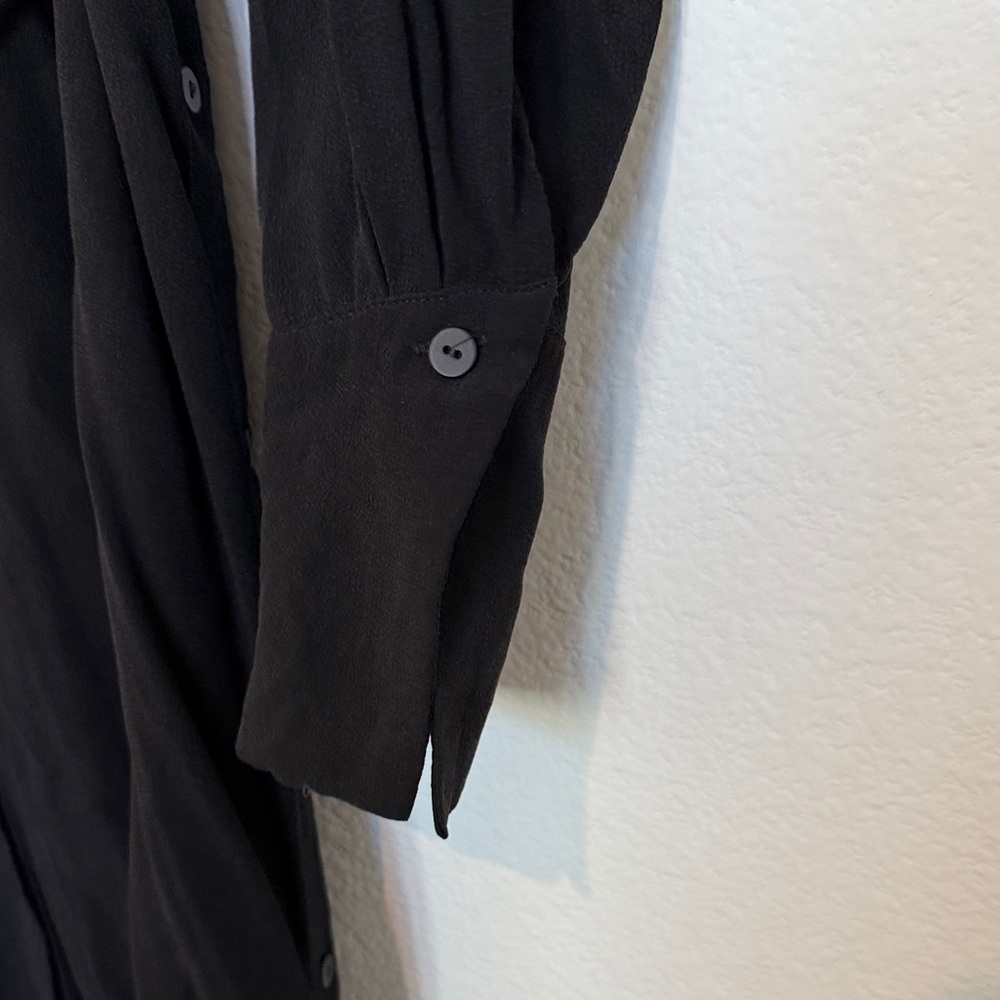 ALLSAINTS Black Anya Long Sleeve Button Down Dress - Picture 7 of 16
